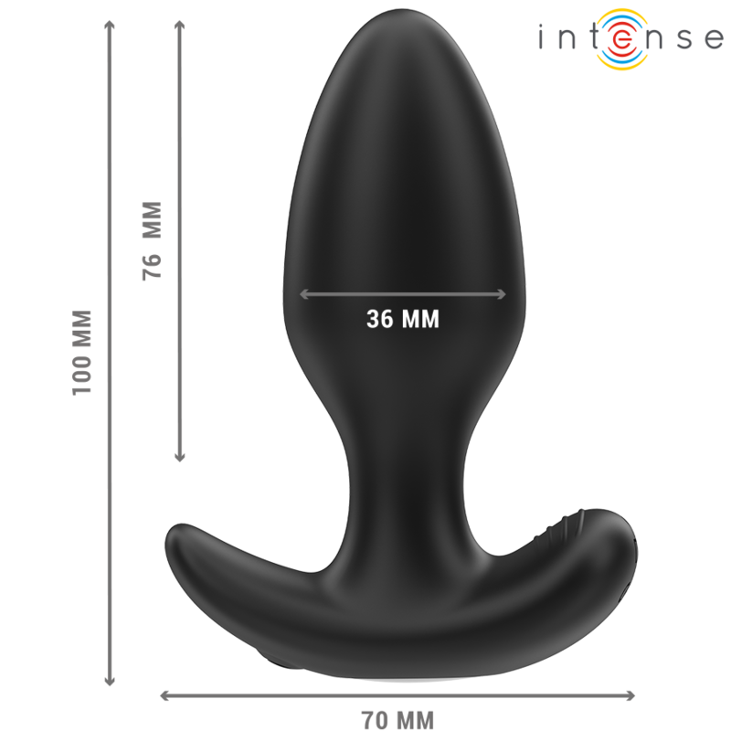 INTENSE - JOEY PLUG ANAL 10 VIBRACIONES NEGRO CONTROL REMOTO - Imagen 3