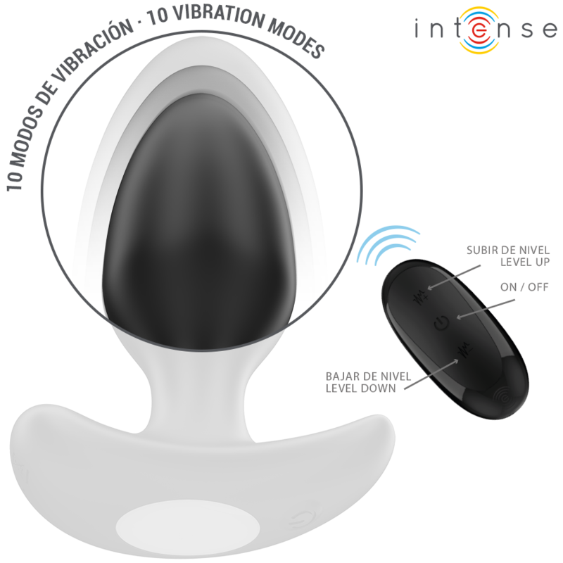 INTENSE - JOEY PLUG ANAL 10 VIBRACIONES NEGRO CONTROL REMOTO - Imagen 5