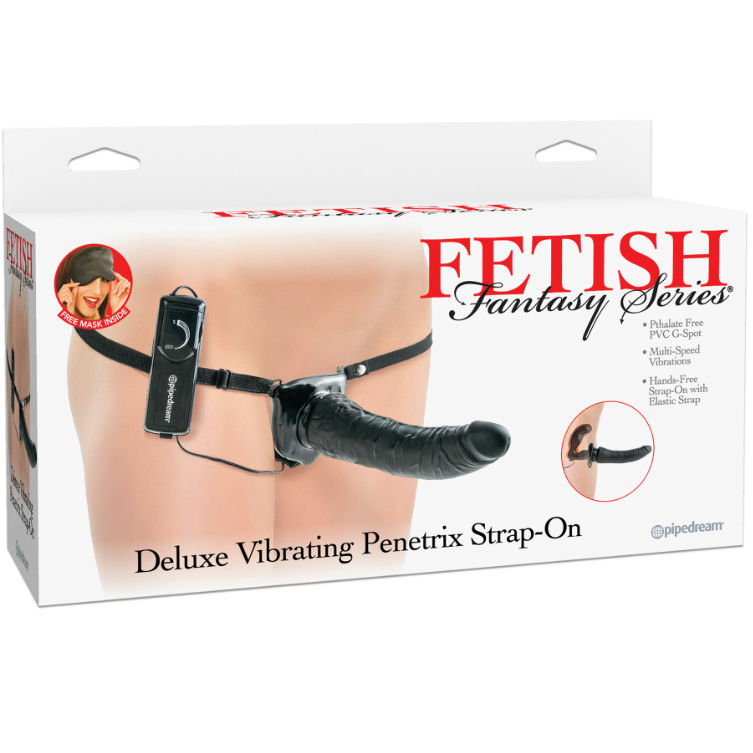 FETISH FANTASY SERIES - SERIES DELUXE ARNÉS VIBRADOR PENETRIS NEGRO - Imagen 2