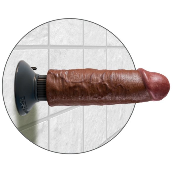 KING COCK - DILDO VIBRADOR MARRÓN 15.24 CM - Imagen 5