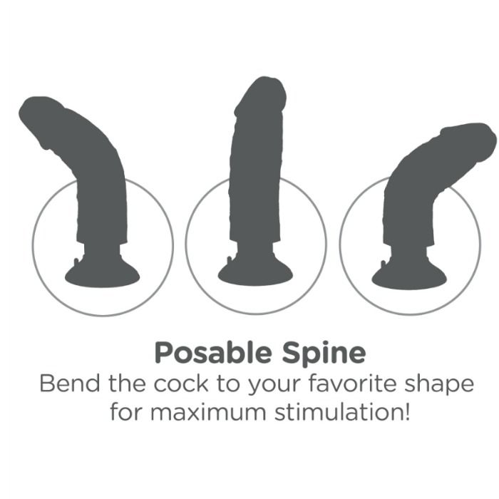 KING COCK - DILDO VIBRADOR 20.32 CM NATURAL - Imagen 2