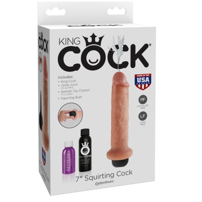 KING COCK - DILDO SQUIRTING 17.8 CM NATURAL - Imagen 2