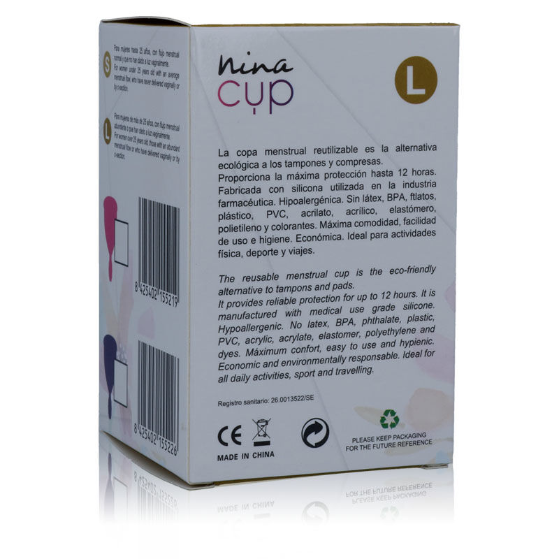 NINA KIKÍ - COPA MENSTRUAL ROSA - TALLA L - Imagen 5