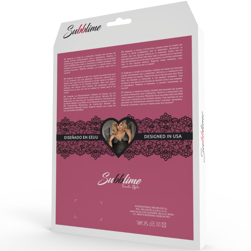 SUBBLIME - BABYDOLL ENCAJE FLORAL ROJO L/XL - Imagen 4