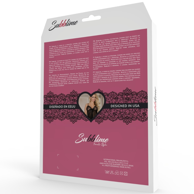 SUBBLIME - BABYDOLL ABIERTO NEGRO S/M - Imagen 5