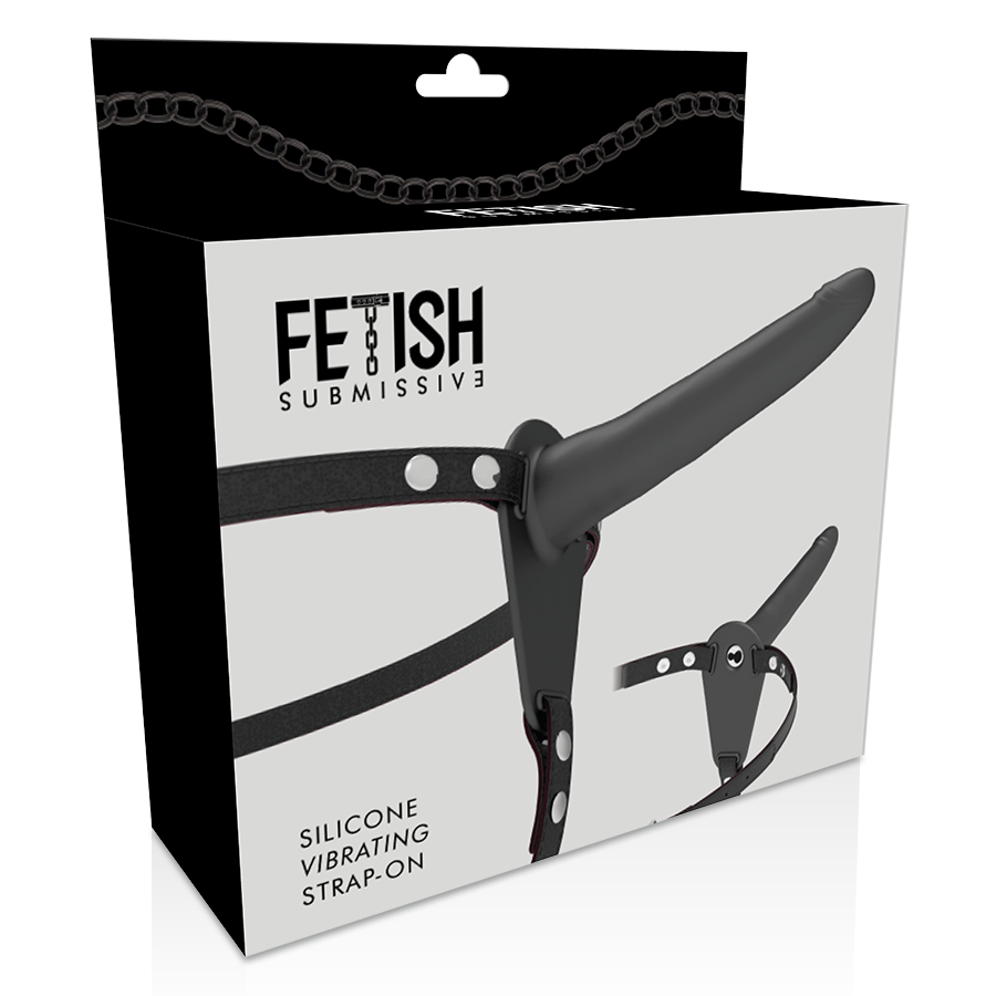 FETISH SUBMISSIVE HARNESS - VIBRADOR SILICONA NEGRO 15 CM - Imagen 4