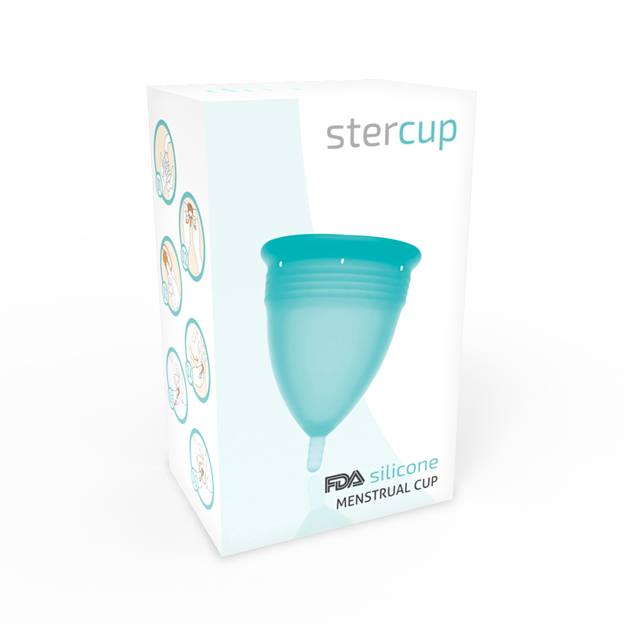 STERCUP - COPA MENSTRUAL FDA SILICONA AQUAMARINA - TALLA L - Imagen 5
