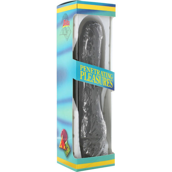 SEVEN CREATIONS - VINIL P-SHAPE VIBRATOR BLACK PENE 20 CM - Imagen 2