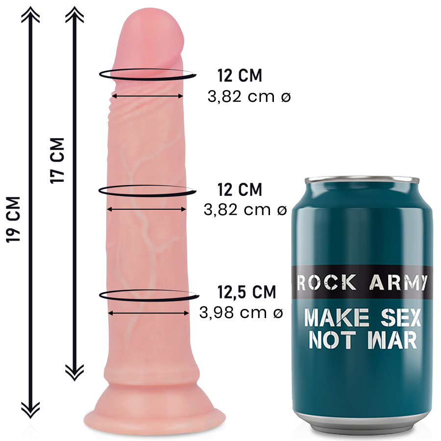 ROCKARMY - AVENGER DILDO REALÍSTICO LIQUID SILICONE 19 CM -O- 3.98 CM