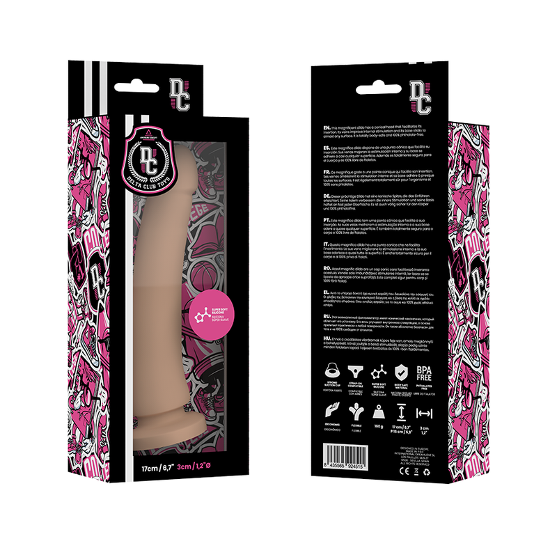 DELTA CLUB - DILDO REALISTA NATURAL SILICONA MEDICA 17 CM -O- 3 CM - Imagen 4