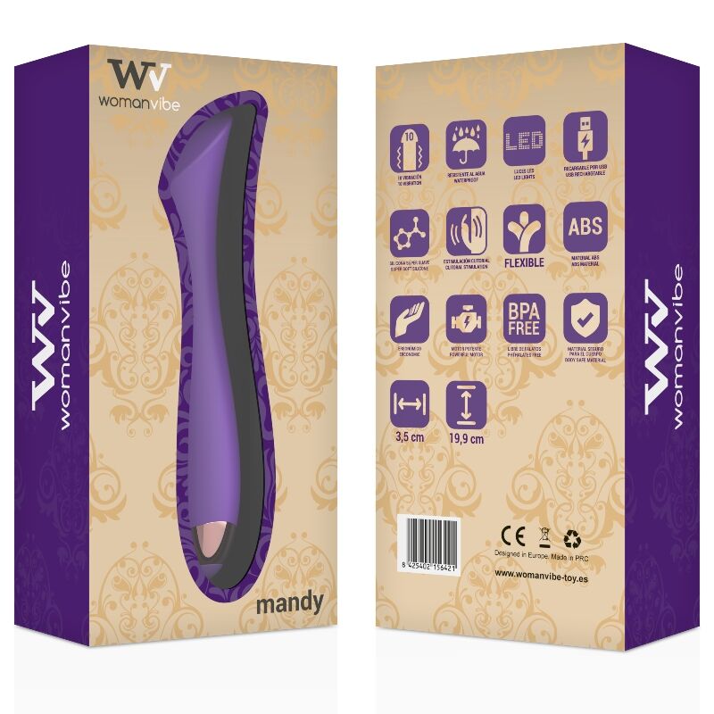 WOMANVIBE - MANDY VIBRADOR RECARGABLE SILICONA PUNTO "K" - Imagen 2