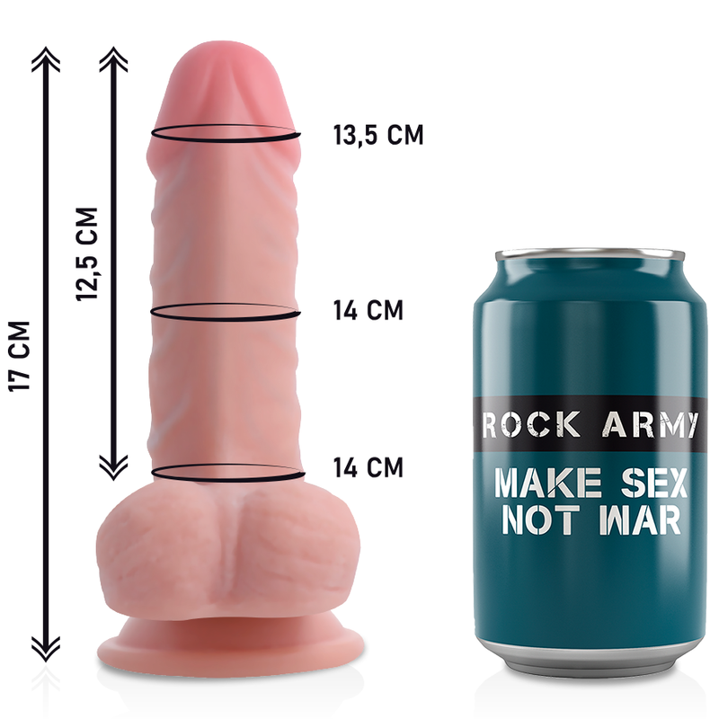 ROCKARMY - ARNES + DUAL DENSITY PANZER DILDO REALISTA 17 CM -O- 4.46 CM - Imagen 3