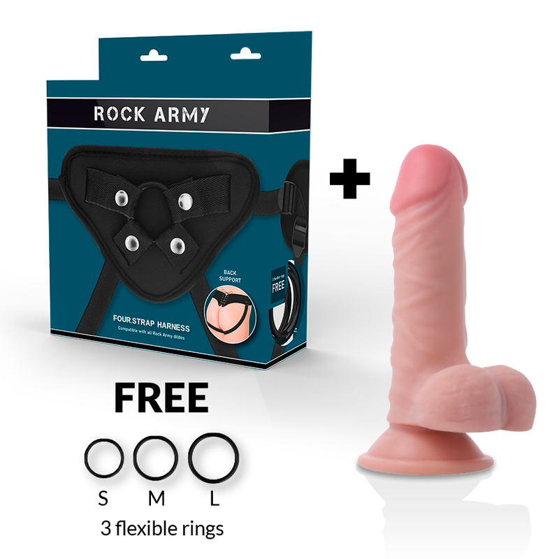 ROCKARMY - ARNES + DUAL DENSITY PANZER DILDO REALISTA 17 CM -O- 4.46 CM - Imagen 2